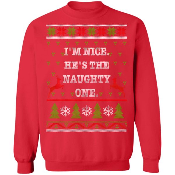 redirect10112021101046 7 600x600px I'm Nice He's The Naughty One Couples Christmas Sweatshirt
