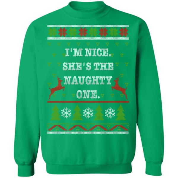 redirect10112021101058 10 600x600px I'm Nice She's The Naughty One Couples Christmas Sweatshirt