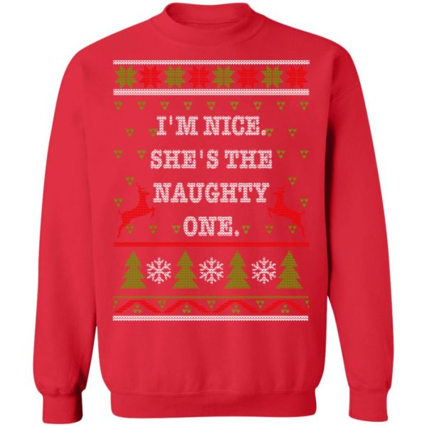 redirect10112021101058 7 600x600px I'm Nice She's The Naughty One Couples Christmas Sweatshirt