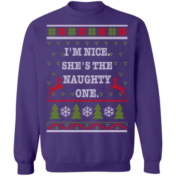 redirect10112021101058 9 600x600px I'm Nice She's The Naughty One Couples Christmas Sweatshirt