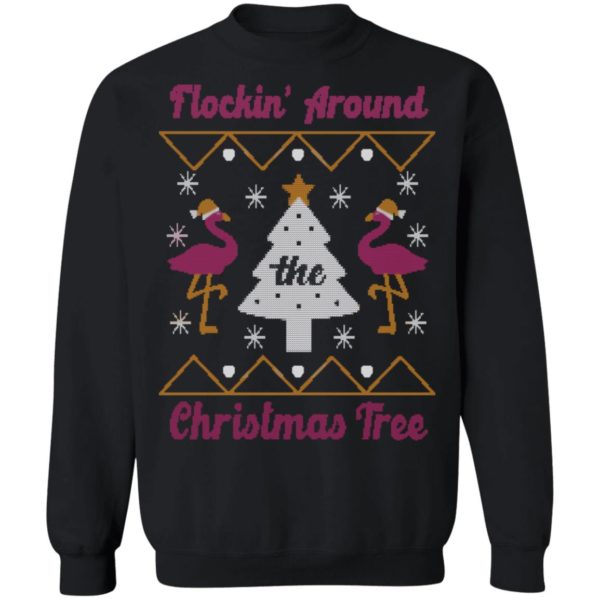 redirect10252021131008 2 600x600px Flocking Around The Christmas Tree Flamingo Ugly Christmas Sweater Sweatshirt