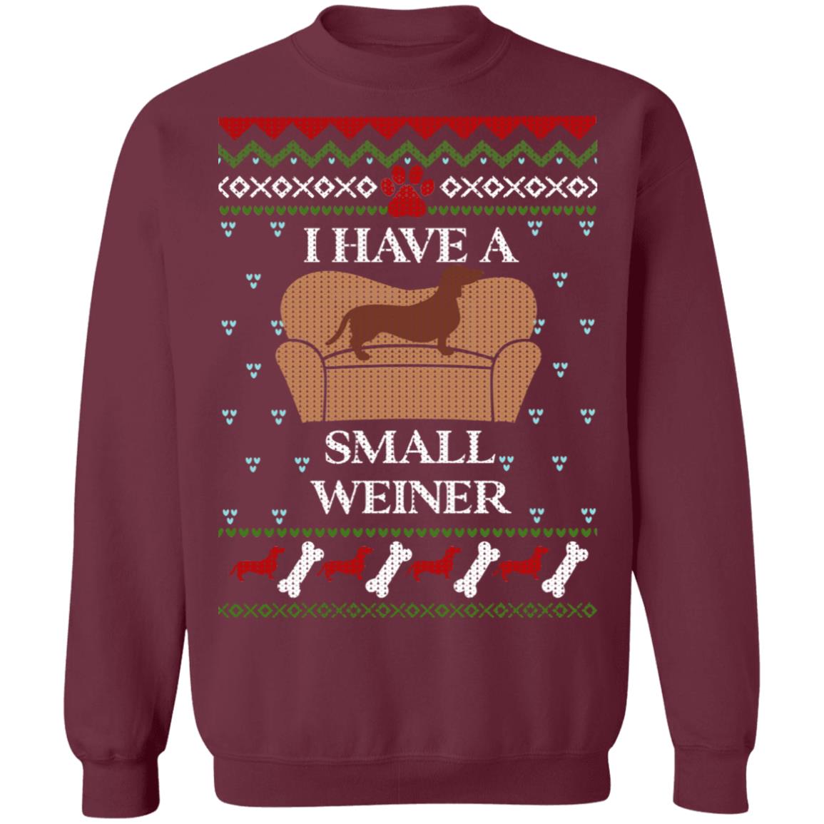 I Have A Small Weiner Dachshund & Chair Christmas Shirt
