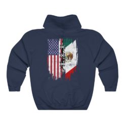 32896 247x247px Mexican And American Flag Hooded Sweatshirt