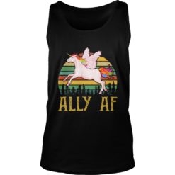 Ally AF Gay Pride Month LGBT Rainbow Unicorn Tank Top