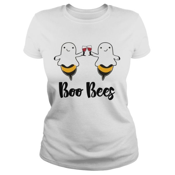 Boo Bees Drink Wine Halloween Shirt Ladies