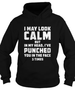 I MAY LOOK CALM BUT IN MY HEAD, I'VE PUNCHED YOU IN THE FACE 3 TIMES Hoodies