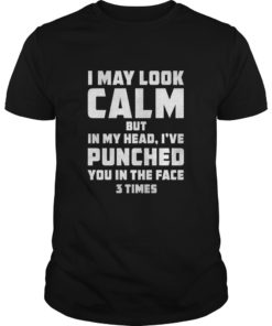I MAY LOOK CALM BUT IN MY HEAD, I'VE PUNCHED YOU IN THE FACE 3 TIMES T - Shirt