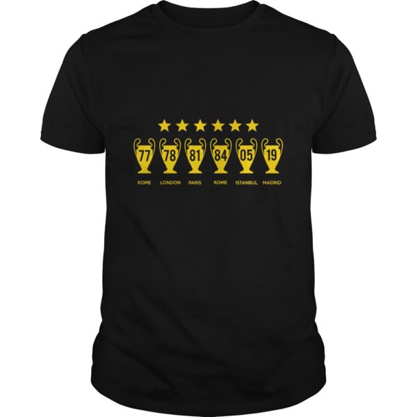 Liverpool 6 Cups Of Champions T - Shirt