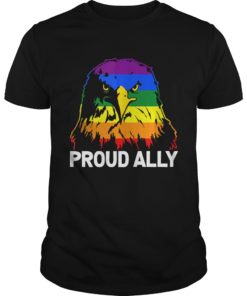 Proud Ally Pride Gay LGBT USA Eagle T - Shirt