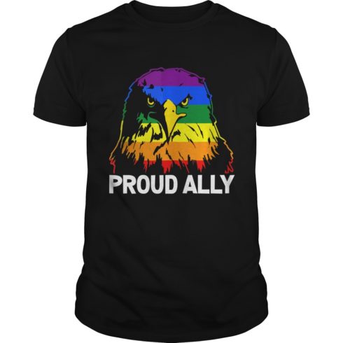 Proud Ally Pride Gay LGBT USA Eagle T - Shirt