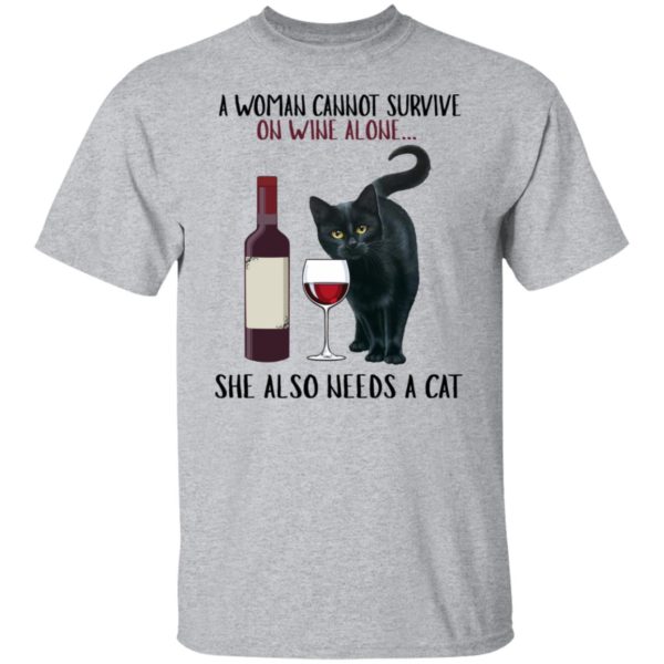 redirect11072021001131 5 600x600px A Woman Cannot Survive On Wine Alone She Needs A Cat Shirt