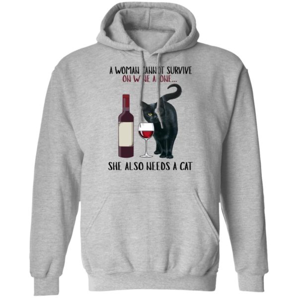redirect11072021001131 600x600px A Woman Cannot Survive On Wine Alone She Needs A Cat Shirt