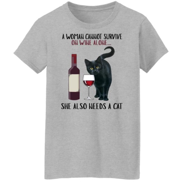redirect11072021001131 7 600x600px A Woman Cannot Survive On Wine Alone She Needs A Cat Shirt