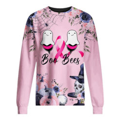 Breast Cancer Awareness Boo and Bees 3D Shirt - 3D Sweatshirt - Pink