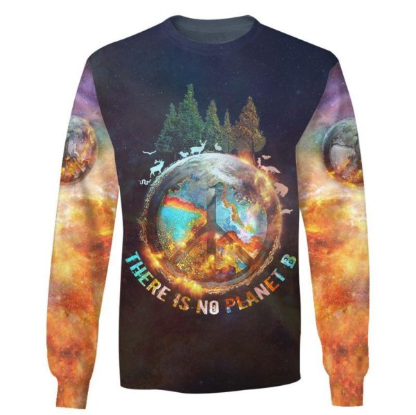 Earth Animal Here Is No Plane Hippie Camping Save Our Planet 3D Hoodie Zip Tshirt - 3D Sweatshirt - Black