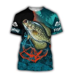 Fishing Crappie On The Helm 3D Shirt - 3D T-Shirt - Black
