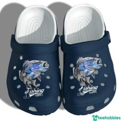Fishing Make My Happy Clog Shoes Funny Gift For Father's Day - Clog Shoes - Navy