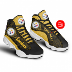 Gift For Fans Steelers Jordan 13 Personalized Shoes - Men's Air Jordan 13 - Black