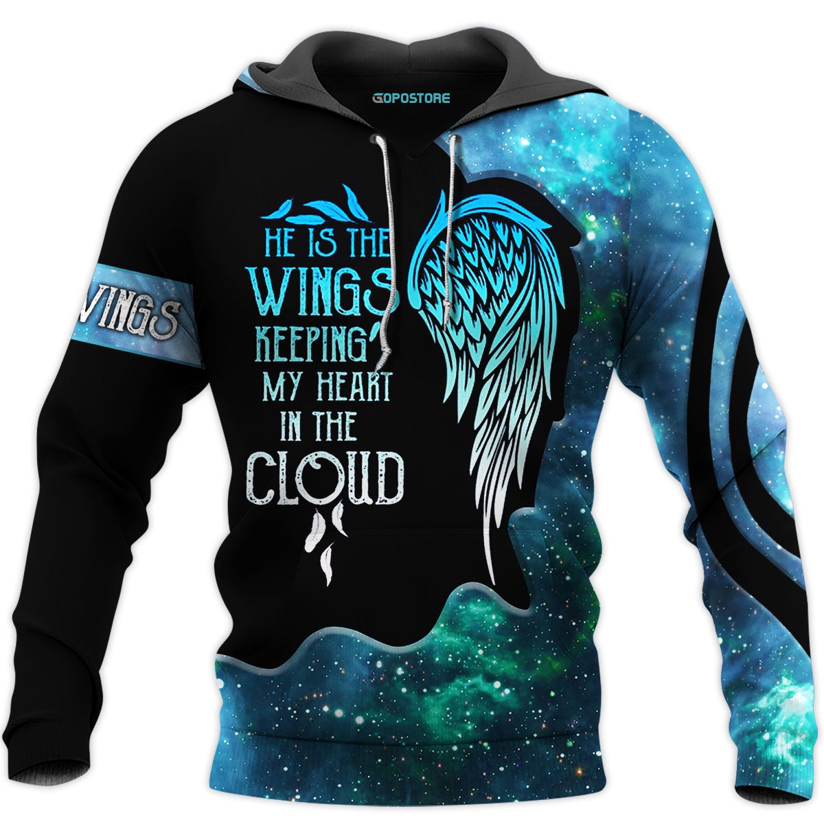 He Is The Wings Keeping My Heart In The Cloud 3D Shirt photo