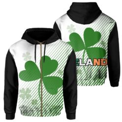 Ireland Irish Holiday Zip Hoodie - 3D Zip Hoodie - Green