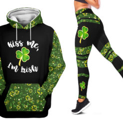 Kiss Me I’m Irish Unisex Hoodie Legging - 3D Hoodie - Green