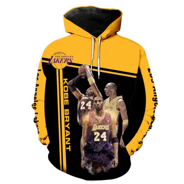 Kobe Bryant Los Angeles Lakers All Over Print 3D Shirt - 3D Hoodie - Black