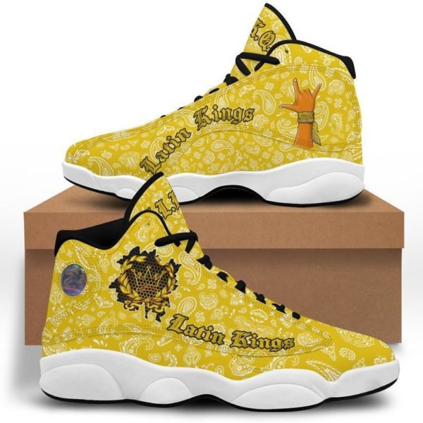 Latin Kings Gang Air Jordan 13 Shoes - Men's Air Jordan 13 - Yellow