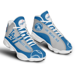 Live Breathe Blue La Dodgers Personalized Custom Name Jordan 13 Shoes - Men's Air Jordan 13 - Blue