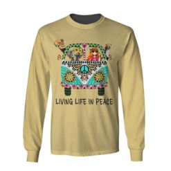 Living Life in Peace Elephant And Jeep Girl All Over Print T-Shirt Sweatshirt Hoodie - 3D Sweatshirt - Yellow
