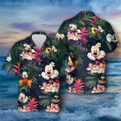 Mickey Mouse Hawaiian Shirt - Short-Sleeve Hawaiian Shirt - Forest Green