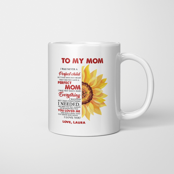 Mom Lover Sunflower To My Mom White Mug - Mug 15oz - White