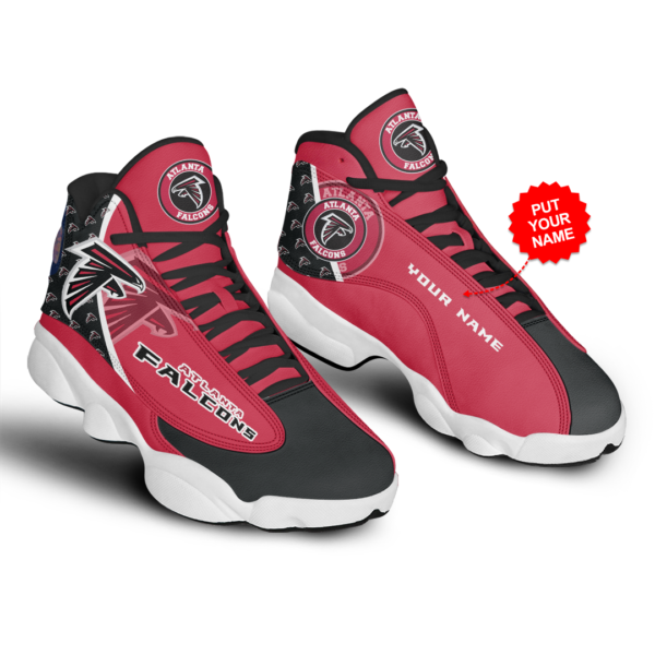 NFL Atlanta Falcons Personalized Name Air Jordan 13 Shoes - Women's Air Jordan 13 - Red