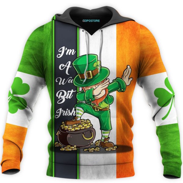 Patrick's Day I’m A Wee Bit Irish 3D All Over Printed Hoodie Zip Hoodie - 3D Hoodie - Green