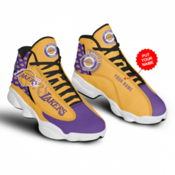 Personalized Kobe Bryant Los Angeles Air Jordan 13 Lakers Custom Name - Men's Air Jordan 13 - Purple