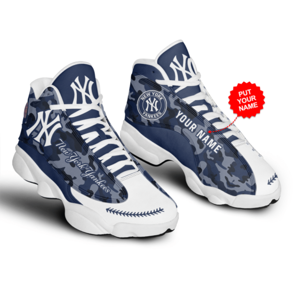 Personalized Name New York Yankees Bronx Bombers Air Jordan 13 Shoes - Men's Air Jordan 13 - Navy