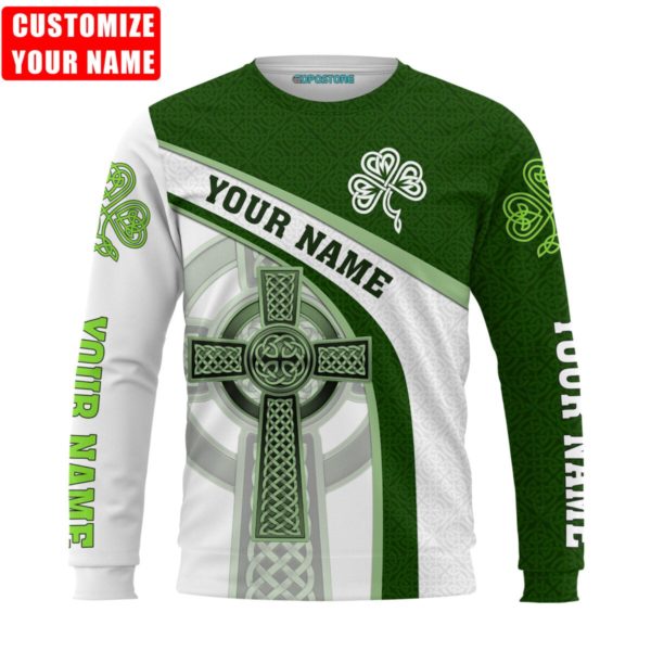 Personalized Name St Patricks Day 3D All Over Printed Shirts - 3D Sweatshirt - Green