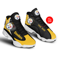 Pittsburgh Steelers Air Jordan 13 Shoes Personalized Name - Women's Air Jordan 13 - White