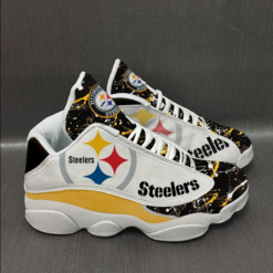 Pittsburgh Steelers Logo Air Jordan 13 Shoes For Fans - Women's Air Jordan 13 - White