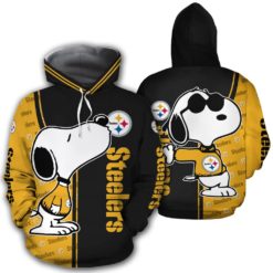 Snoopy Pittsburgh Steelers 3D All Over Print Hoodie - 3D Hoodie -