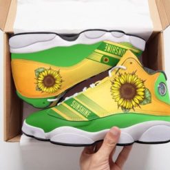 Sunflower All Over Printed Air Jordan 13 Shoes - Women's Air Jordan 13 - Yellow
