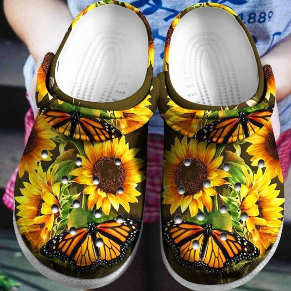 Sunflower Cute Clog Shoes Gifts For Mothers Day Grandma Shoes - Clog Shoes - Black