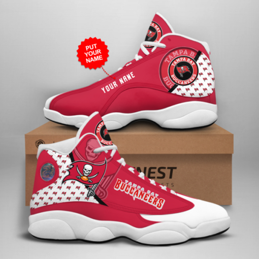 Tampa Bay Buccaneers Jordan 13 Personalized Shoes - Women's Air Jordan 13 - Red