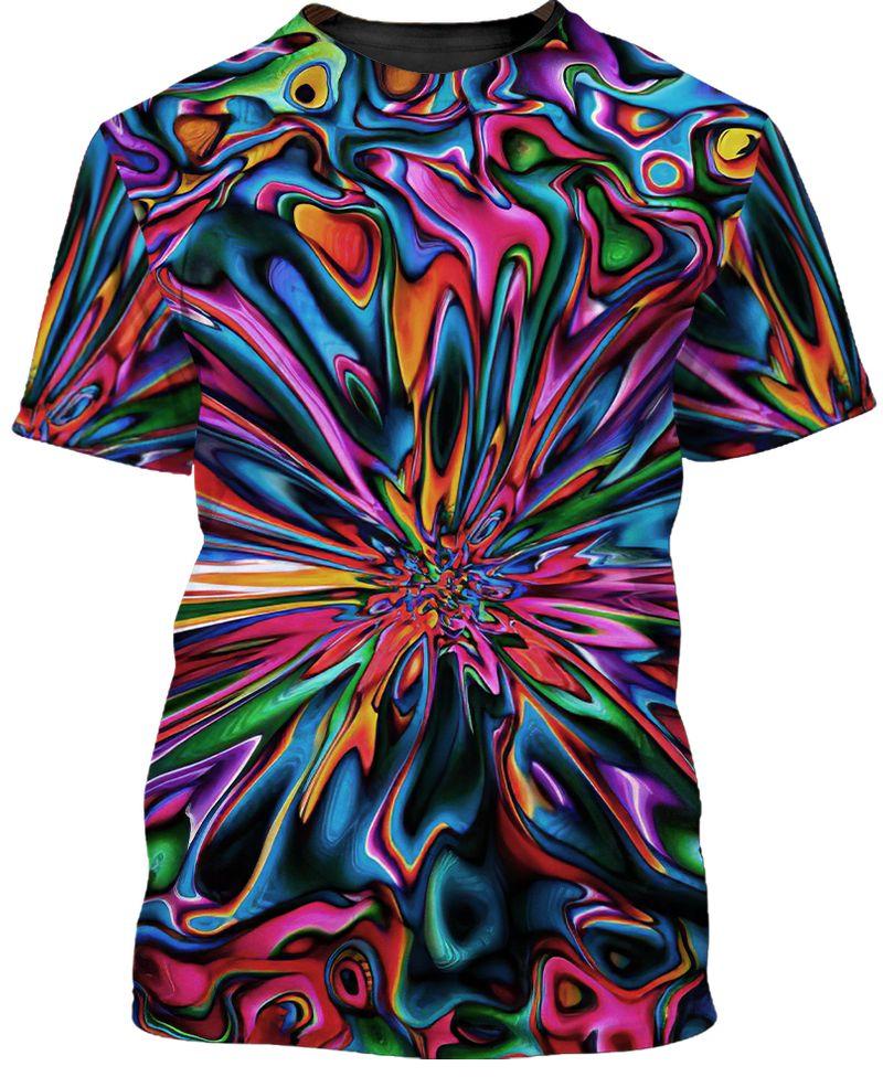 Trippie Magical Colors Hippie 3D Shirts - 3D T-Shirt - Black