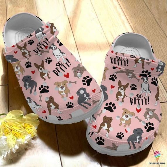 1609a7fe8c80d5 4 25f4f903 1c9b 44ab a555 58b08e197f8d 570x570 1px Gift For Dog Lover Pitbull Ditty Clog Shoes