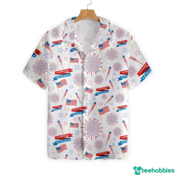 4th Of July American Flag Hawaiian Shirt - Hawaiian Shirt - White