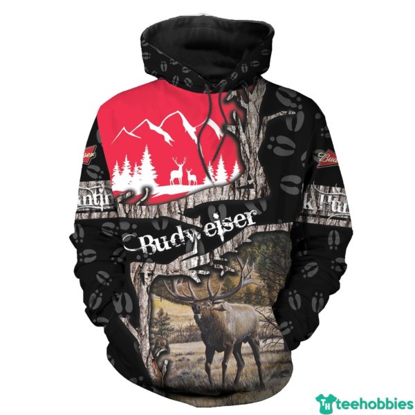 Red Deer Hunter Budweiser Hoodies 3D All Over Print Shirt