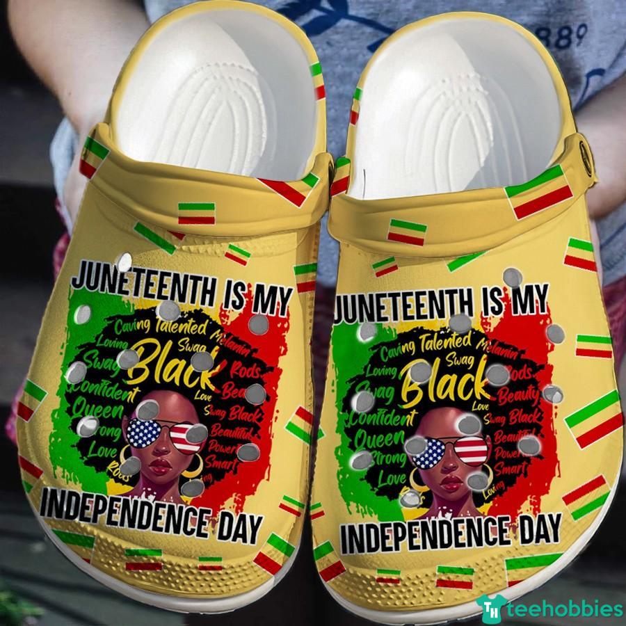 African Gift Juneteenth Day Flag Independence Day Clog Shoes photo