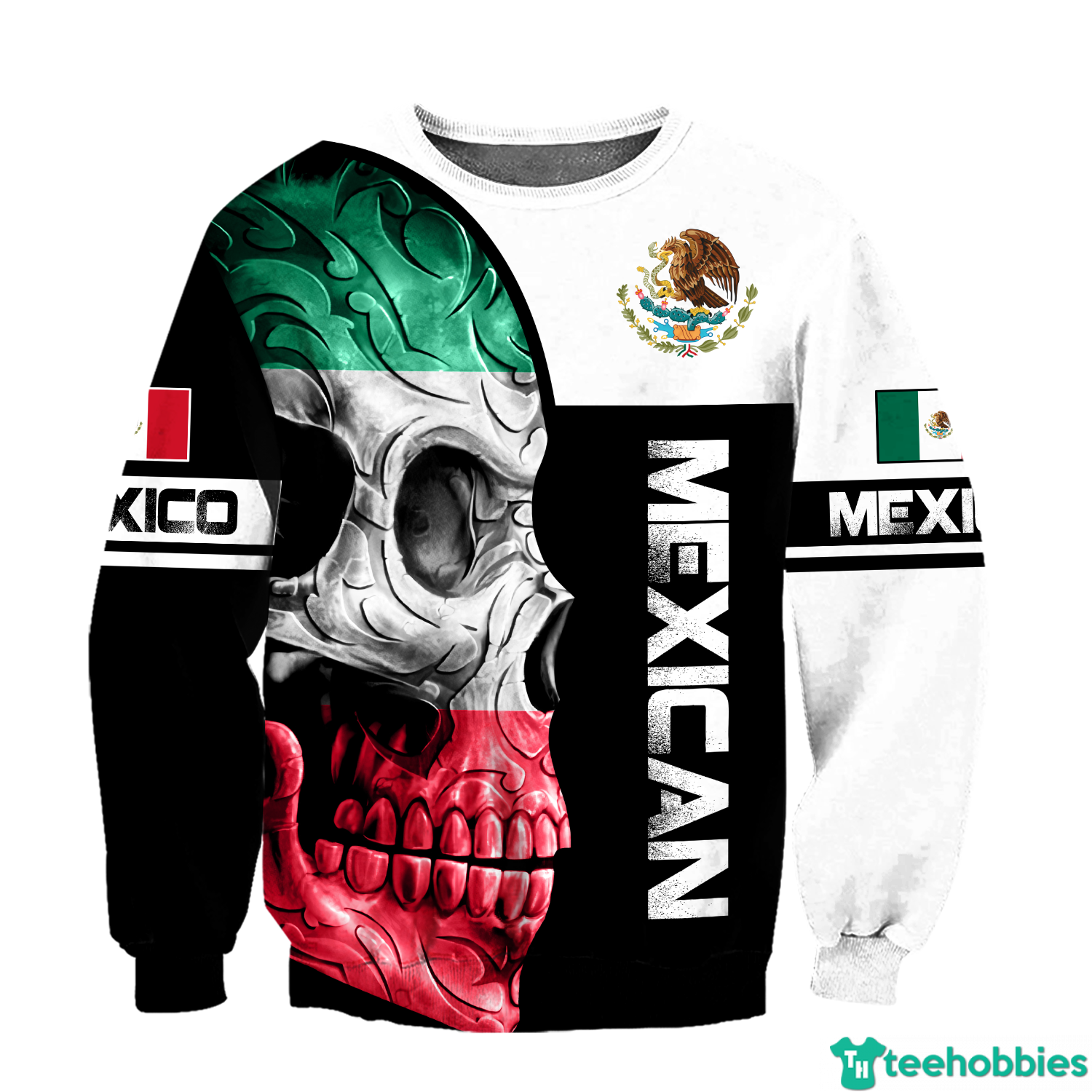 Aguila Mexican Skull 3D All Over Print Unisex Shirts photo