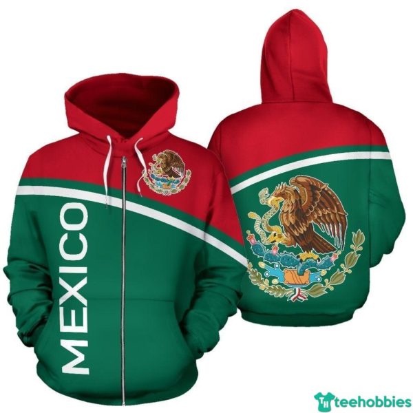 Aguila Mexicana Unisex 3D All Over Print - 3D Zip Hoodie - Dark Green