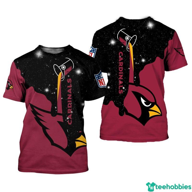 Amazing Team NFL Arizona Cardinals All Over Print 3D T-Shirt Hoodie Zip Hoodie - 3D T-Shirt - Black